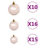 vidaXL Arbre de Noël artificiel pré-éclairé/boules argenté 210 cm PET