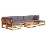 vidaXL Salon de jardin avec coussins 8 Pièces bois massif d'acacia