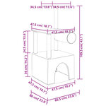 vidaXL Arbre à chat avec griffoirs en sisal gris foncé 109 5 cm