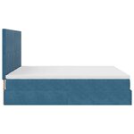 vidaXL Cadre de lit ottoman avec matelas bleu foncé 200x200 cm velours