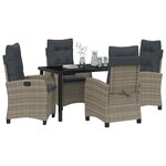vidaXL Ensemble de salle à manger pour jardin 5 Pièces Gris polyrotin