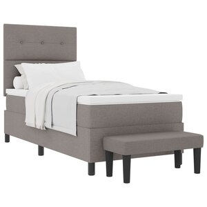 vidaXL Lit à ressorts avec tête de lit Taupe 80 x 200 cm tissu