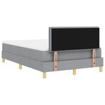 vidaXL Lit boxspring avec matelas Gris clair 120 x 190 cm tissu