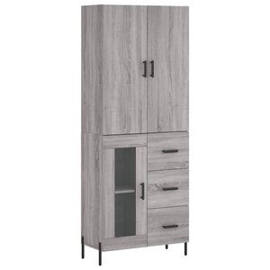 vidaXL Buffet haut Sonoma gris 69 5x34x180 cm Bois d'ingénierie