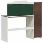 vidaXL Bureau tableau noir Blanc et Gris 120 x 45 x 118 5 cm