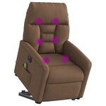 vidaXL Fauteuil inclinable de massage électrique Marron Tissu
