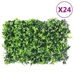  vidaXL Clôture à feuilles artificielles 24 Pièces vert 40x60 cm