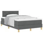 vidaXL Lit à ressorts avec coussin Gris foncé 120 x 190 cm tissu