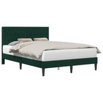 vidaXL Cadre de lit avec tête de lit Vert foncé 140 x 200 cm Velours