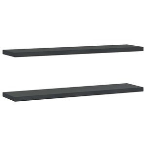 vidaXL Étagères murales 2 Pièces 100x23 5x3 cm noir acier inoxydable