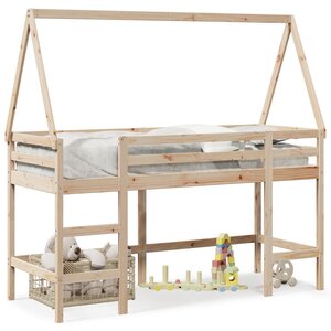 vidaXL Lit superposé avec échelle et toit sans matelas 90x190 cm