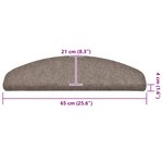 vidaXL Tapis d'escalier auto-adhésifs 30 pièces 65 x 21 x 4 cm Beige Demi-rond Grand