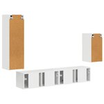 vidaXL Ensemble meuble TV 4 Pièces Blanc brillant Bois d'ingénierie