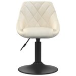 vidaXL Chaises pivotantes à manger lot de 2 Crème Velours