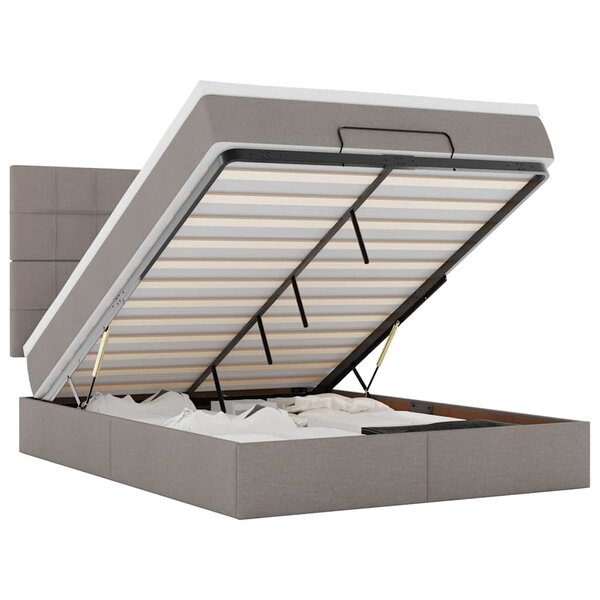 VidaXL Cadre de lit ottoman avec matelas taupe 140x200 cm tissu
