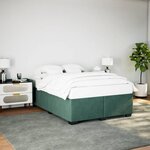 vidaXL Cadre de lit Vert foncé 140x200 cm Velours