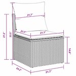 Ensemble de canapés de jardin 9 pièces avec coussins en poly rattan noir et acacia