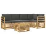 vidaXL Ensemble de canapés d'extérieur 6 Pièces Blanc et anthracite