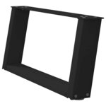vidaXL Pieds de table basse en U  2 pièces  noir  70 x (30-31) cm  acier