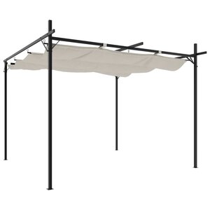 vidaXL Pergola avec toit rétractable crème 295x292x230 cm
