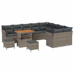 vidaXL Ensemble de canapé de jardin 12 Pièces Gris 90 x 55 x 71 cm