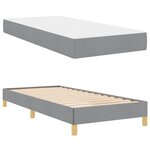 vidaXL Lit à ressorts avec matelas Gris clair 90 x 200 cm tissu