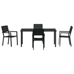 vidaXL Ensemble de salle à manger pour jardin 5 Pièces Noir HDPE