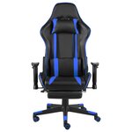 vidaXL Chaise de jeu pivotante avec repose-pied Bleu PVC