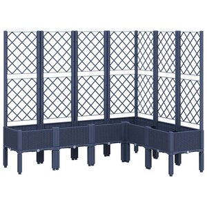 vidaXL Jardinière avec treillis bleu gris 160x120x142 cm PP