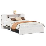 vidaXL Lit bibliothèque sans matelas blanc 160x200 cm bois pin massif