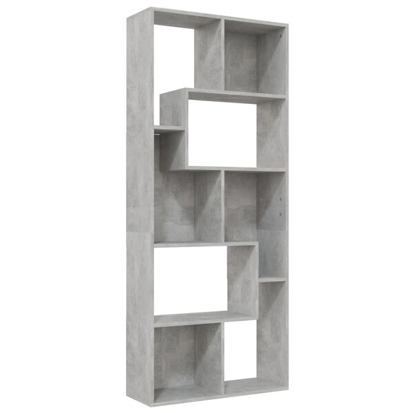 vidaXL Bibliothèque Gris béton 67x24x161 cm Bois d'ingénierie