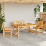 vidaXL Ensemble de salle à manger pour jardin 4 Pièces Marron