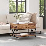 vidaXL Table basse Bois Ancien 70x50x50cm Bois d'ingénierie