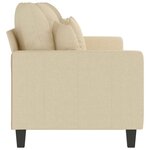 vidaXL Canapé à 3 places Crème 180 cm Tissu
