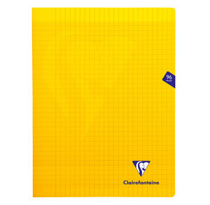 Cahier MIMESYS Piqué Polypro 24 x 32 cm 96 pages 90g Séyès Jaune CLAIREFONTAINE
