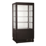 Vitrine réfrigérée 4 faces vitrées noire - 78 l - combisteel - r600a - acier inoxydable78 428x386x960mm