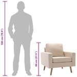 vidaXL Fauteuil Crème Tissu