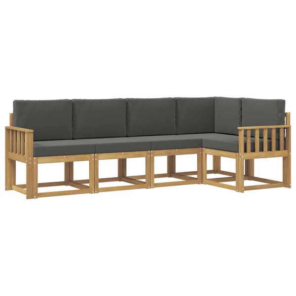 vidaXL Ensemble de canapés d'extérieur 5 pc Blanc et anthracite