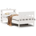 vidaXL Cadre de lit sans matelas blanc 90x190 cm bois de pin massif