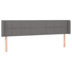 vidaXL Tête de lit avec oreilles Gris foncé 183x16x78/88 cm Tissu