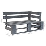 Salon de jardin meuble d'extérieur ensemble de mobilier palette 4 pièces avec coussins pin imprégné de gris 02_0018396