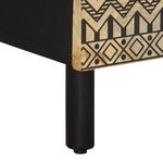 vidaXL Tables de chevet 2 Pièces noir bois de manguier massif brut