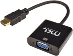 Convertisseur MCL-Samar HDMI mâle (Type A) 1.2 vers VGA femelle (D-Sub DE-15) et Jack 3,5mm femelle (Noir)