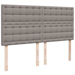 vidaXL Sommier à lattes de lit avec matelas Taupe 200x200 cm Tissu
