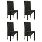 vidaXL Chaises à manger lot de 4 noir tissu