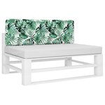 vidaXL Coussin de palette à motif de feuilles 120x40x12 cm Tissu