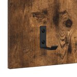 vidaXL Porte-manteau mural avec étagère Montage mural Chêne fumé 90 x 40 x 10 cm