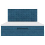 VidaXL Cadre de lit ottoman avec matelas bleu foncé 180x200 cm velours