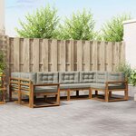 vidaXL Ensemble de canapés d'extérieur 6 Pièces Gris Naturel et Clair