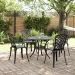 vidaXL Ensemble à manger de jardin 5 Pièces noir aluminium coulé